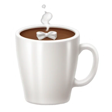 a cup of hot chocolate in white glass with brown ribbon decorationsemoji
An error occurred while generating this emoji, please try again.

Related emojis
 sticker