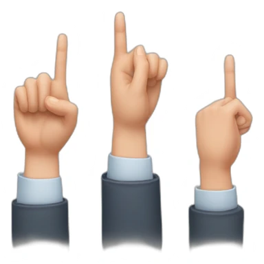 Thumb touching middle and ring finger, index finger and pinky straight up sticker