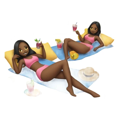 Girls laying at the beach with a drink in her hand sticker