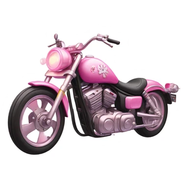 Pink ombre motorcycle with glitter and decorated in flowers  sticker
