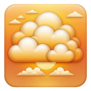 A golden sunset cloud with warm gradient tones. sticker