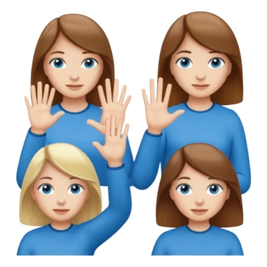 Two girls saying six seven one with brown hair. And doing hand movements  white skin six seven SAYING SIX SEVEN ONE WITH BLOND HAIR blue eyes SAYING SIX SEVEN sticker