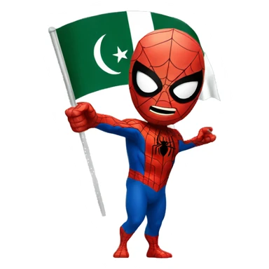 Spider-man waving Pakistan flag in hand sticker