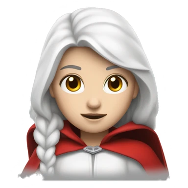The white girl with white hair in the red cape and red hood. sticker