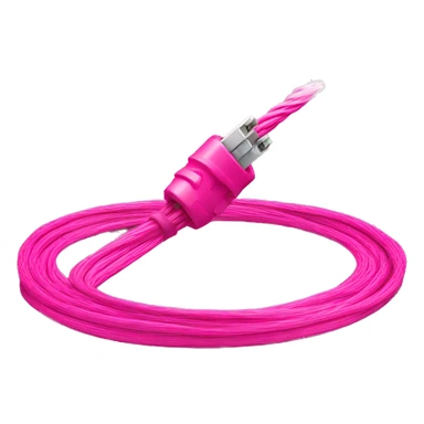 Hot pink fiber optic cable wrapped around a pink world  sticker
