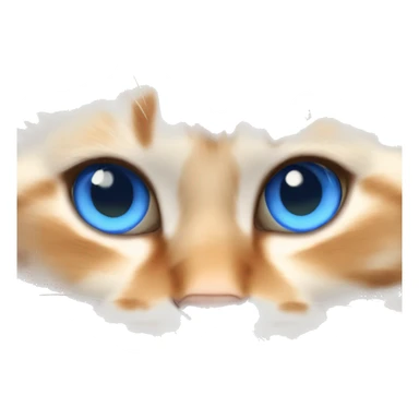 orange bicolor ragdoll cat with blue eyes and orange fluffy tail laying down sticker