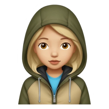 girl with a hood on sticker