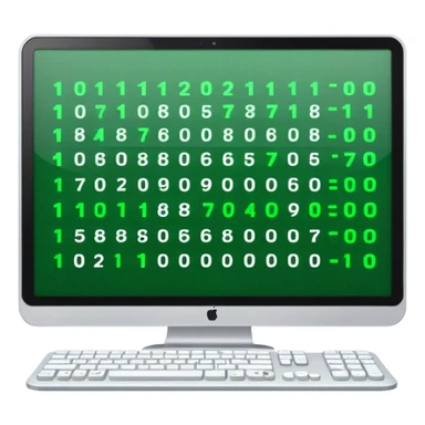 Cyber Security, A computer with binary characters encoded in green. sticker