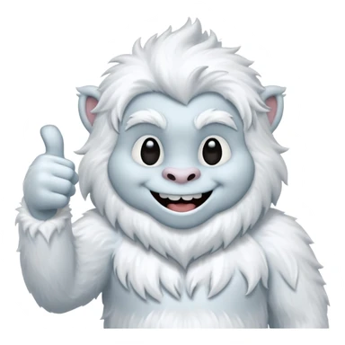 yeti thumbs up, smiling, winking sticker