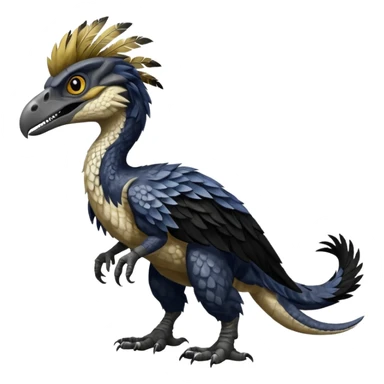 Utahraptor with a lot of feathers and white and black , no tail  sticker