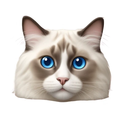 Realistic ragdoll cat with blue eyes laying on pink pillow sticker