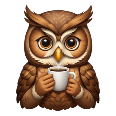 kahve içen baykuş sticker