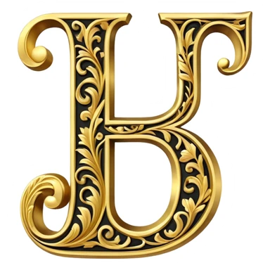 ornate decorative letter J with flourishes sticker
