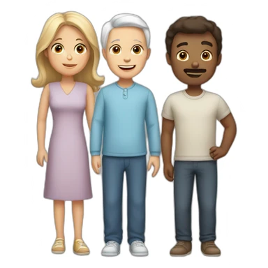 A white family with a mother a father a two boys twins and old sister sticker