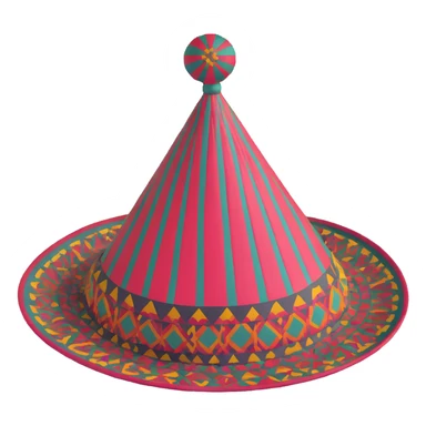 Uzbek traditional doppa hat with geometric patterns sticker