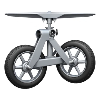 Emoji-style aircraft landing gear with a single wheel and strut, simplified design, clean lines, cartoon-like, isolated on white background, minimal shading sticker