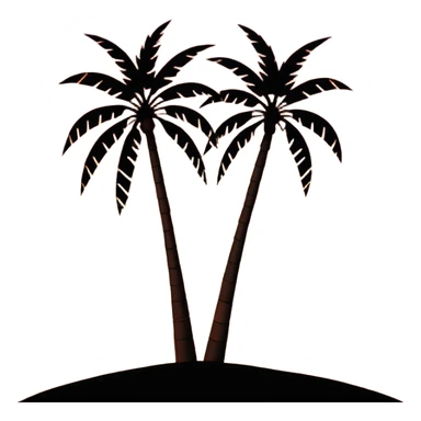 palms tree in front sunset that make a silhouette  sticker