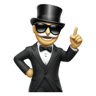 monopoly man celebrating in sunglasses sticker