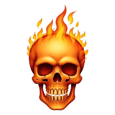 Flaming skull sticker