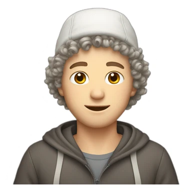 Curly short hair white guy with bonnet sticker