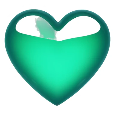 Teal and green glass heart  sticker