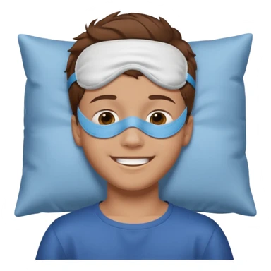 boy with a sleeping mask above head
 sticker