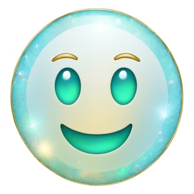 opal gemstone smiley gold outline sticker