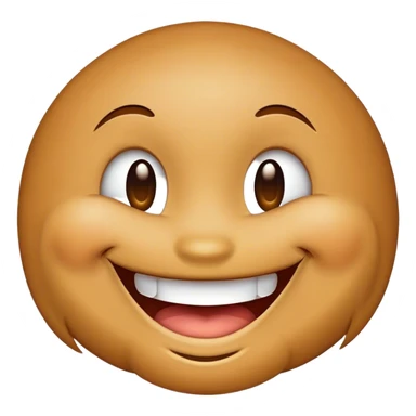 A smiley face that smiles more on one side and has a dimple on that side. sticker