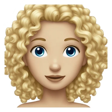 curly blond hair with blue eyes lady sticker