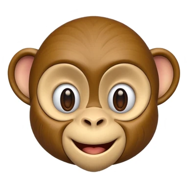 wood carved mini monkey sticker