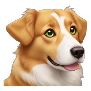 Cute Duck tolling retriever corgi mix green eyes sticker
