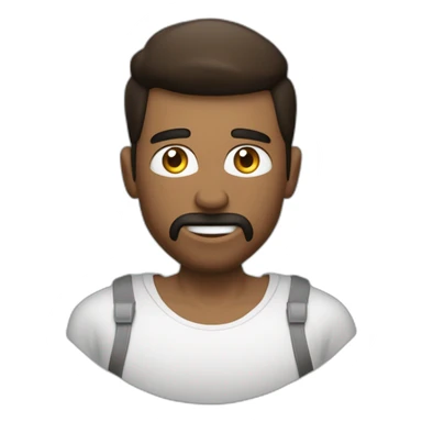 Un homme qui fait la pose comme si il était musclé. Un t-shirt Carhatt noir. Un ballon de basket. Il est développeur web. Il est brun avec la peau blanche et les yeux marrons sticker