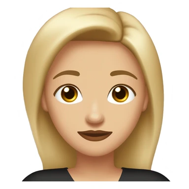 Mujer adolescente medio rubia mezclado con castaño clarito, ojos medianos tirado a pequeños marrones clarito, labios ni finos ni gordos rositas claritos, de piel ni muy morena ni muy blanca, vestido negro, pendientes de aros pequeños dor sticker