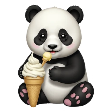 Panda eating ice cream sticker
