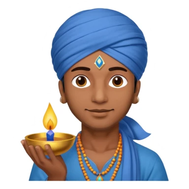diwali man with blue turban and diwali sticker