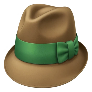 a fedora emoji with a green band sticker
