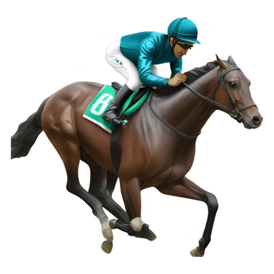 Racehorse with 3 on saddle sticker