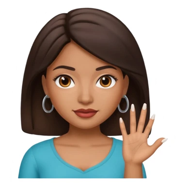 latina girl memoji with nail sticker