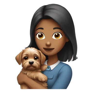 Woman holding Yorkshire puppy  sticker