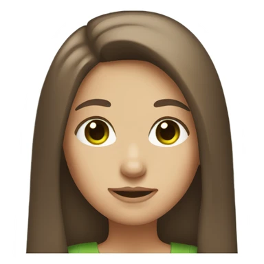 Girl with brown long straight hair and green eyes  sticker