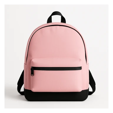 minimal pink and black backpack on white background, no text sticker