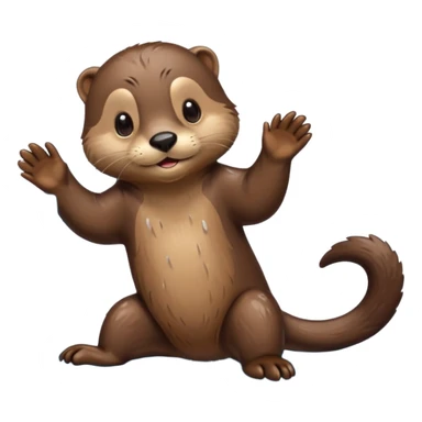 An otter posing for a painting sticker