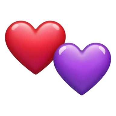  Purple and  red hearts beside each other  sticker