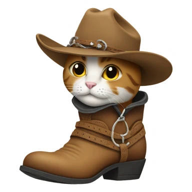cat in a cowboy boots sticker