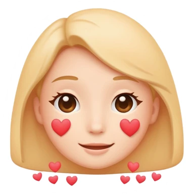 Soft love
Minimalist flat emoji face, warm gentle smile, visible soft blush, small floating hearts, romantic tender vibe, rounded vector style, transparent background sticker