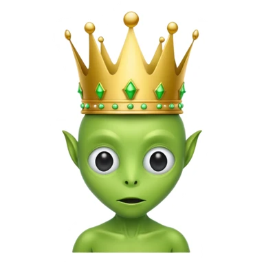 green alien with crowN sticker