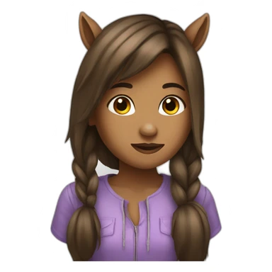 girl with a horse head sticker