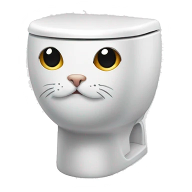 Toilet with a cat's head sticker