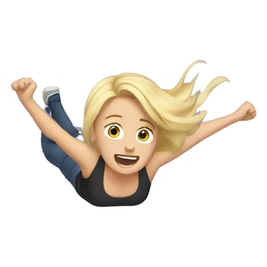 Falling blonde sticker