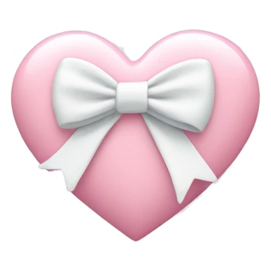 Pastel pink heart with white bow sticker
